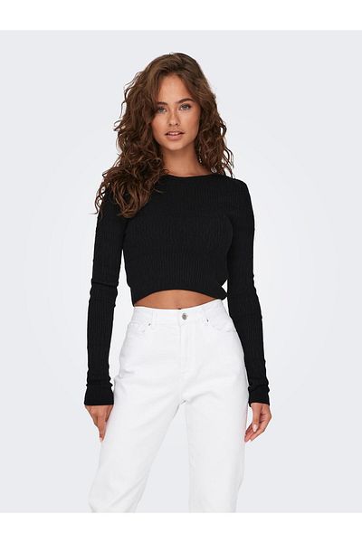 ONLY ONLAMOUR LS DETALIU CROP ONECK KNT