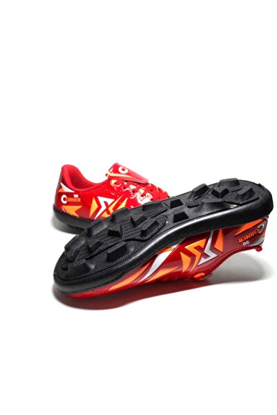 crybrands Pantofi sport unisex CORNER Kramponi negri pentru teren de fotbal