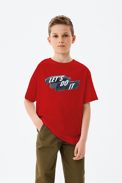 ADABEBEK Let's Do It Printed Boys' T-Shirt