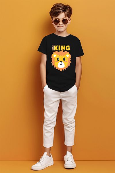 ADABEBEK Μπλουζάκι για αγόρι με μοτίβο λιονταριού Little King