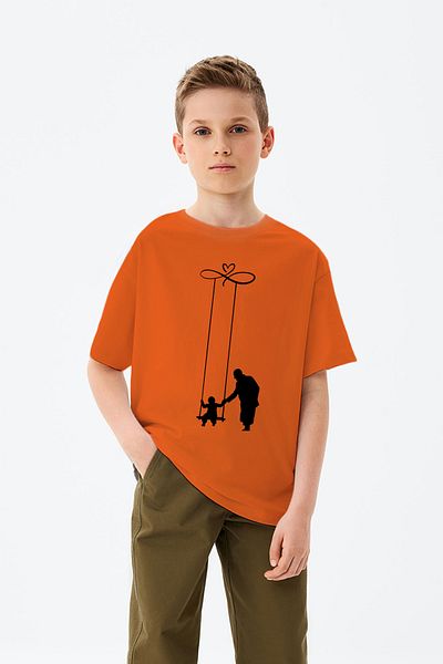 ADABEBEK Atatürk and Children's Love Themed Infinity Printed April 23 Custom Boys' T-Shirt