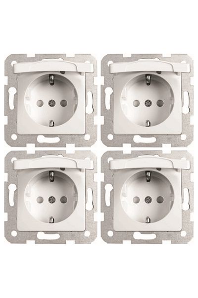 VİKO Viko Linnera Grounded Child Protected Covered Socket White90440012 (Frame Included) (4 Pieces)