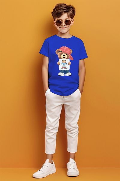 ADABEBEK I Love Daddy Written Hat Teddy Bear εμπριμέ μπλουζάκι για αγόρι