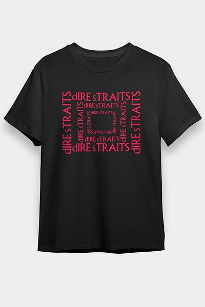 tf tişörtfabrikası Μπλουζάκι Dire Straits Μαύρο Unisex T-Shirt
