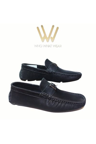 Who What Wear Loafer 100% Velvet Look Leather Handmade Metal Buckle Shoes