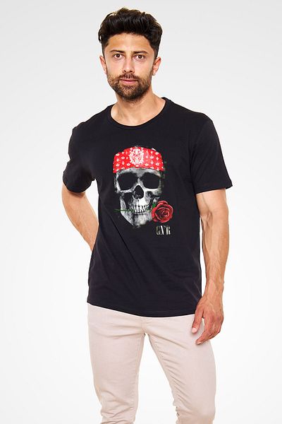 tf tişörtfabrikası Μαύρο μπλουζάκι Unisex Guns N' Roses