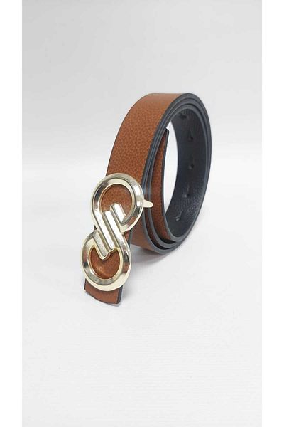 Kemerix Double-Way Women's Belt with Gold Buckle