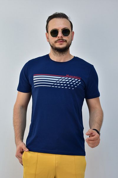 Escetic Royal ανδρικό μπλουζάκι Slimfit 95% βαμβακερό μονόκλινο αναπνεύσιμο αθλητικό μπλουζάκι 0780