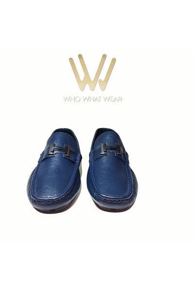 Who What Wear LOAFER VELVET LOOKED LEATHER HANDMADE METAL BUCKLE SHOES