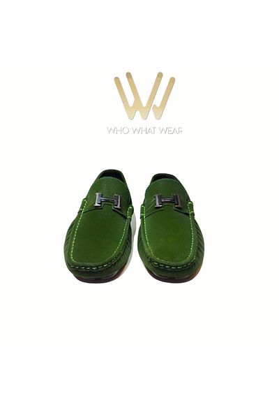 Who What Wear Loafer 100% Velvet Look Leather Handmade Metal Buckle Shoes