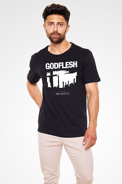 tf tişörtfabrikası Μπλουζάκι Godflesh Μαύρο Unisex T-Shirt