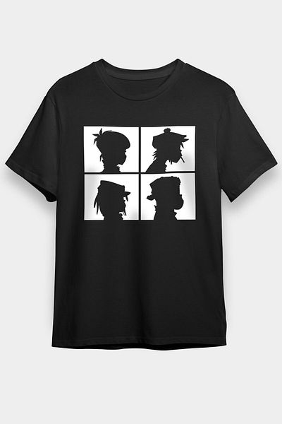 tf tişörtfabrikası Tricou unisex negru Gorillaz