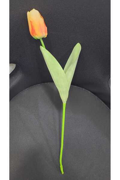 esdekor فرع اصطناعي توليب توليبا جيسنيانيا نبات برتقالي زهرة واقعية زخرفة تكم...