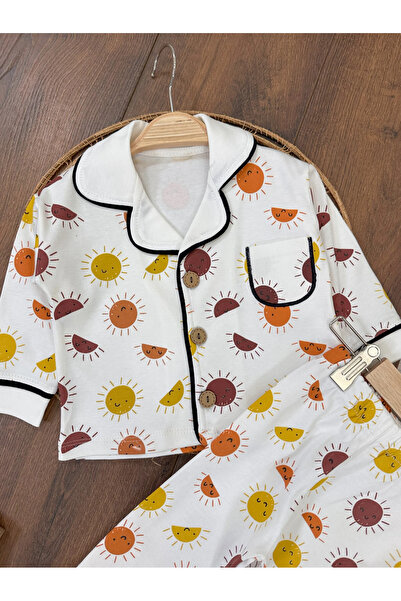 Murat Baby 100% Cotton Double Breasted Collar Buttoned Front 0versize Comfortable Fit Seasonal Baby Boy Pajamas Set