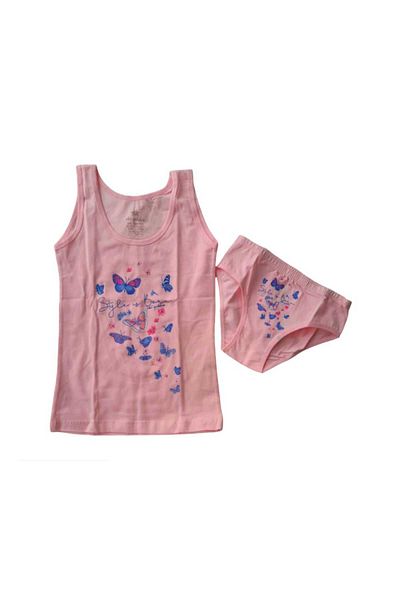 İki Yıldız Girl's Butterfly Printed Panty Set