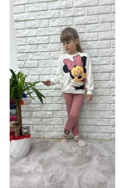 Juniorcocukgiyim طقم بناتي بنمط ميني ماوس موسمي