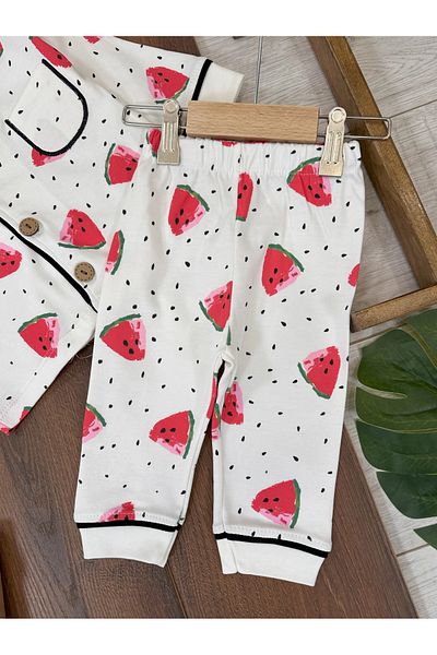 Bolly Baby 100% Cotton Double Breasted Collar Buttoned Front 0versize Comfortable Fit Unisex Seasonal Baby Pajamas Set