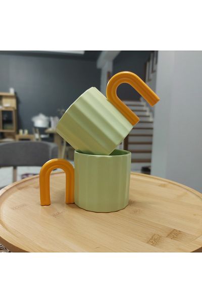KRD Home PORCELAIN Mug nescafe glass cappuccino glass 2 seater 250 ml