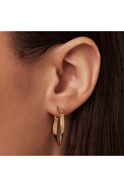 Isabel Bernard Rivoli Laura 14 Karat Gold Creolen mit Diamantschliff IB360259