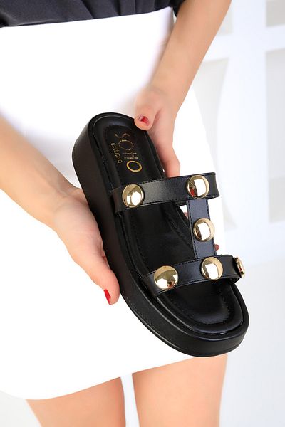 SOHO Women's Black Slippers 18976