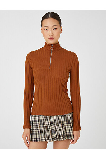 Koton Tričko rolák s dlouhým rukávem na zip