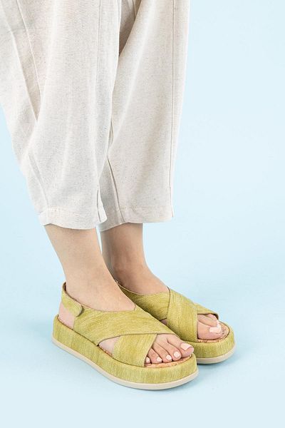 Getcho Sims Green Women's Sandals Comfort Sole Velcro Strap Summer Walking Shoes Casual Lightweight