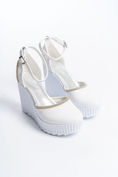 POLO PRESTIGE STARLİFE Beyaz Gelinlik Ayakkabı Platform Yüksek Taban