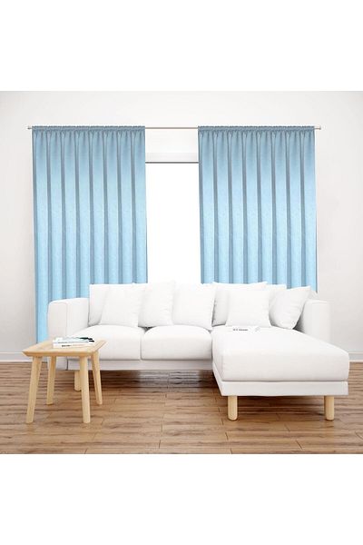 Premier Home Satin Background Curtain 140x260 Water Green