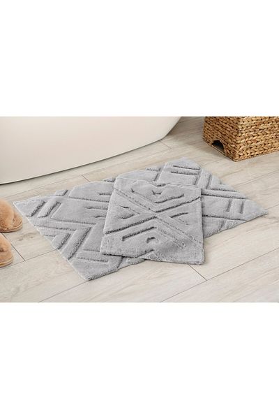 Cotton Box Cotton Mat Set Blow Light Gray 60x100+40x60