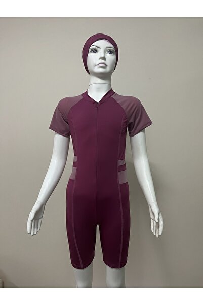 myfirstsea Parça Düz Renk Kız Çocuk Sörfçü Mayo Fermuarlı Kız Çocuk Tulum Mayo