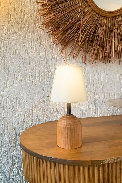 ESLENTA Wood and Fabric for Home Decoration - Cylinder Lampshade Olwen