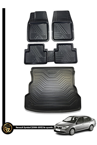 Black Gold Renault Symbol 2008-2013 3D Zebra Oto Paspas Ve Araca Özel Kauçuk ...