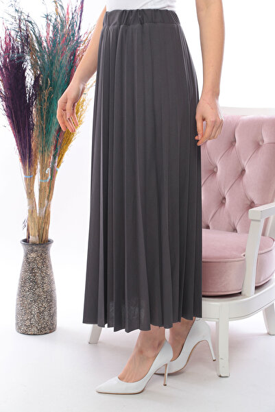 Bahar Altundemir CREPE FABRIC SKIRT, CREPE SKIRT, TESETURINE SKIRT, CREPE LONG SKIRT, PLEATED LONG SKIRT
