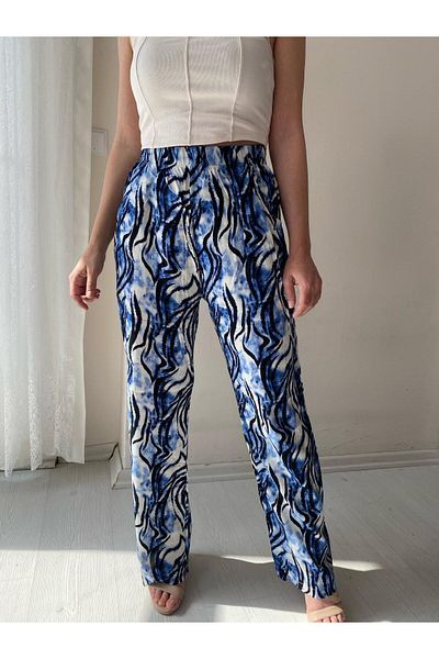 Fendimod Pantaloni de damă cu talie înaltă cu picior largi