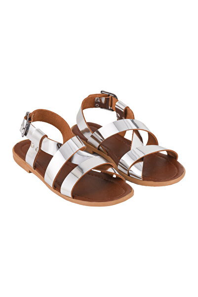 Moosefield Γυναικεία σανδάλια από γνήσιο δέρμα από ασήμι