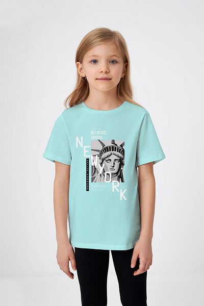 ADABEBEK Τυπωμένο κοριτσίστικο μπλουζάκι New York Written Statue of Liberty