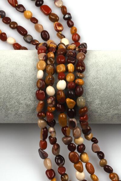 Alibaba Doğaltaş Mookaite Jasper Doğal Taş Dizi 6 x 9 mm Mercimek Kesim