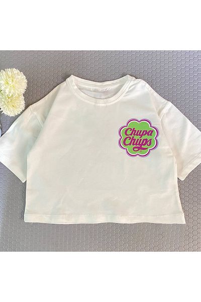 Machetta Tricou Crop Oversize Imprimat Chupa pentru copii