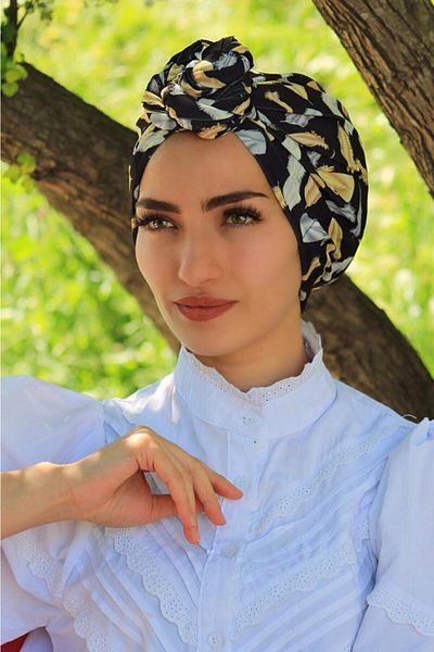 tessetür Bone diyarı Colorful Patterned Design - Ready-Made Bonnet Women's Hijab Clothing Shawl