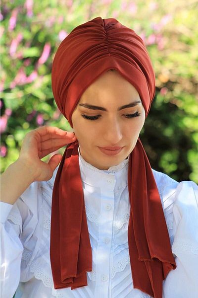 tessetür Bone diyarı Women's Orange Design Bonnet Cream