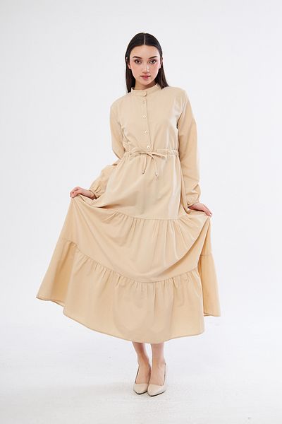 brako tekstil Women's Front Button-Buttoned Righteous Lapel Folded Dress