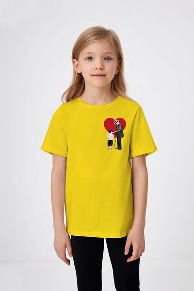 ADABEBEK Mustafa Kemal Atatürk's Child's Love Themed Heart Detailed April 23 Special Printed Girl's T-Shirt