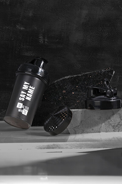 Walter White Protein Shaker,Karıştırıcı Shaker,Sporcu Shaker,Antreman Shaker Siyah 550 ML