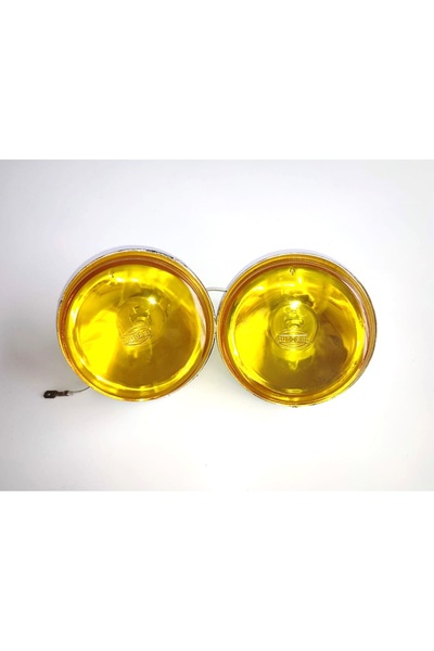 reyoto 2 Adet Yuvarlak Sis Farı 10 Cm H3 Ampullü Sarı Cam 12v 55w