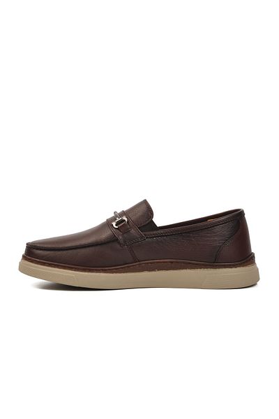 AYAKMOD 346513   Ανδρικά παπούτσια casual καφέ από γνήσιο δέρμα