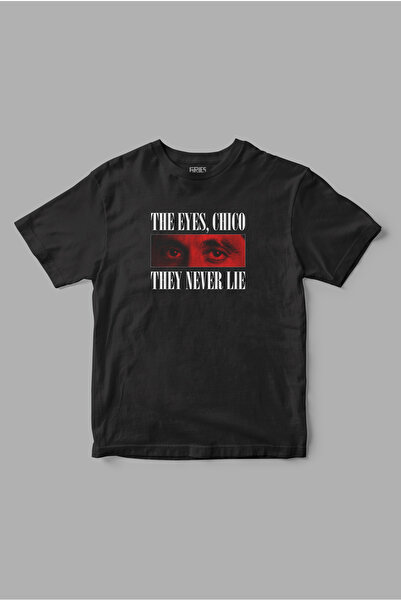 Gries Tricou cu imprimeu „The Eyes Chico, They Never Lie” Scarface Tony Montana