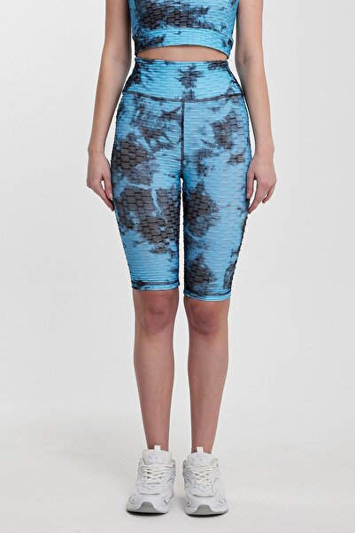 Penyelux Women's Mini Power Sports Stylish Flexible Fitness Performance Mini Tights Blue