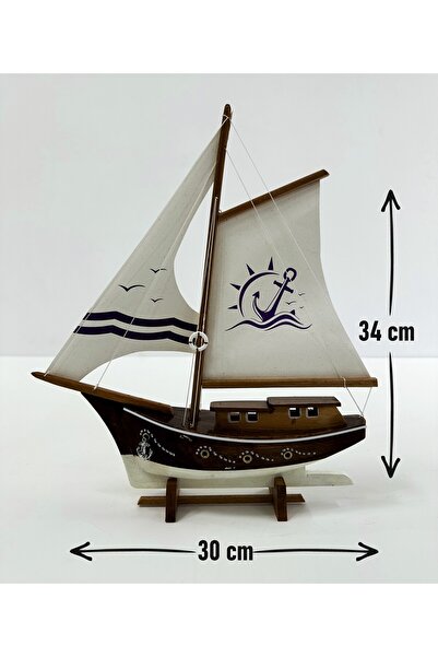 AYHAN KOTRA Bez Yelkenli, Ahşap Maket Gemi Modeli (KOTRA) El Yapımı Ev,ofis H...