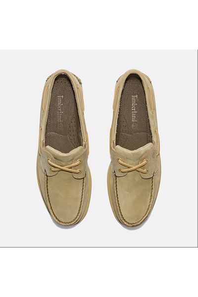 Timberland Men's Classic Light Beige Leather Boat Shoes