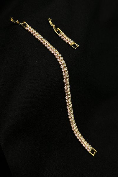 Serelia Zircon Stone Double Row Waterway Bracelet